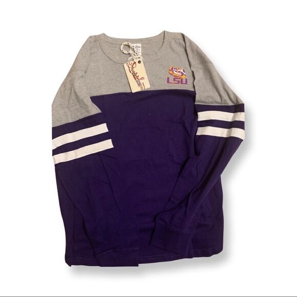 NWT Womens LSU Team Shirt with Draw String Collar   - Picture 8 of 15